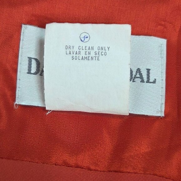 Davids Bridal Size 6 Rustic Orange Satin High-Low Bridesmaids Dress - Picture 7 of 7